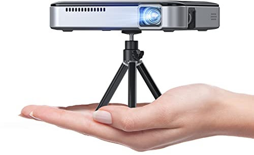 YOTON Y200 DLP Kurzdistanz Beamer mit Eingebautem Akku, Tragbarer Projektorz, Staubdicht Beamer Handy für Outdoor/Heimkino, Kompatibel mit Laptop,TV-Stick