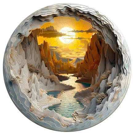Holzpuzzle Erwachsene, 3D Sonnenuntergang Holzpuzzle, Unregelmäßige Einzigartige Tierform Puzzle, Exquisite Geburtstagsgeschenk für Erwachsene und Kinder(L-34 * 34cm-300 Stück)