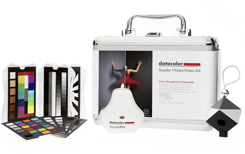 Datacolor SpyderFoto- und Videokit – SpyderPro Monitorkalibrierungs-Werkzeug, SpyderCube, SpyderCheckr Photo – Farbmanagement Toolkit für Fotografen & Videografen