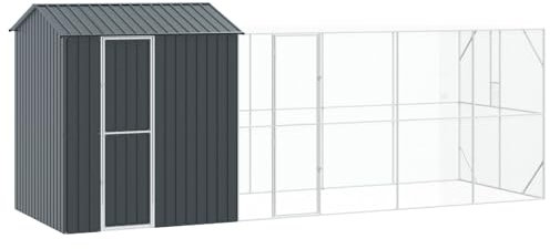 vidaXL Jaula para Aves Antracita 621 x 208 x 247 cm Acero Galvanizado