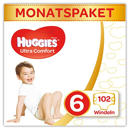 Huggies Windeln Ultra Comfort Baby Monatsbox, Größe 6, 102 Stück