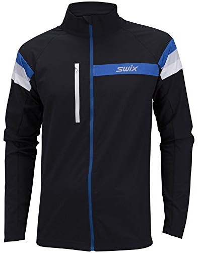 Swix Giacca sportiva invernale da uomo, traspirante, antivento, attiva, per sci di fondo, nero, M