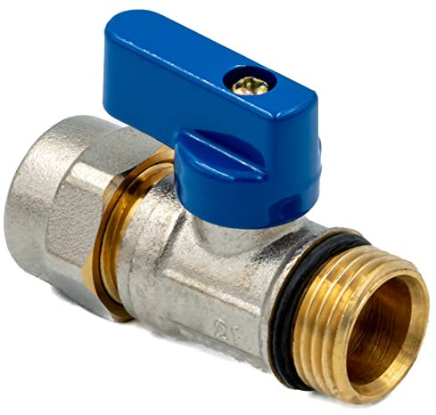 Kugelhahn mit Hebelgriff oder Flügel Lötkugelhahn Muffenschieber Schmutzfänger | Kugelhahn PEX 16 x 1/2 Blau