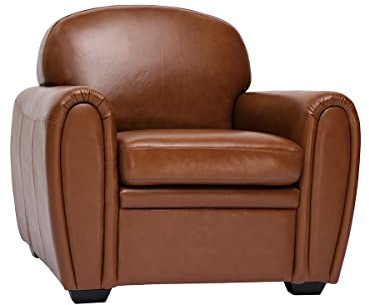 Miliboo Fauteuil Vintage Cuir Marron Club