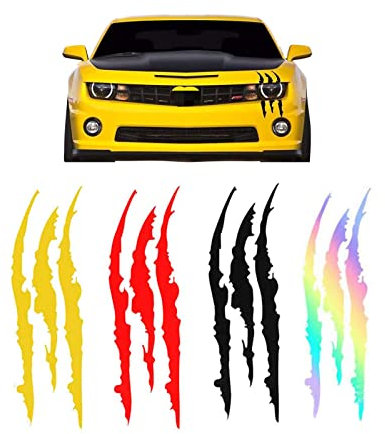 4 Stück Monster Klaue Aufkleber, Augenaufkleber Auto Schwarz, Autoaufkleber Kratzer Scheinwerfer, Klaue Aufkleber Auto，Für Scheinwerfer, Motorräder, Lkws, Aufkleber-Dekoration