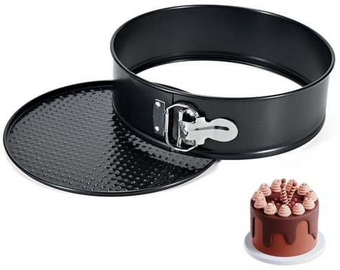 ECCOGREAT Teglia antiaderente per cheesecake, teglia rotonda 23 cm a prova di perdite con fondo sganciabile rapidamente, stampi per torte compleanno