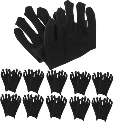 KICHOUSE Schwarze Baumwollhandschuhe Bequeme Arbeits Und Schutz Handschuhe Größe L Dicke Ideal Für Verschiedene Tätigkeiten Hochwertiges Material Langlebig Und