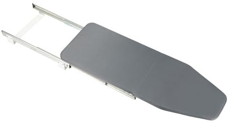 Tabla de planchar extensible, 80 x 29,5 x 12 cm, montaje en pared, rotación de 180°, tabla de planchar plegable, 80 cm de longitud de riel con funda extraíble y bisagra de acero inoxidable