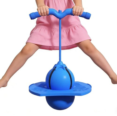 Genérico Pelota Saltarina con Asa, Saltarín con Bomba y Mango | Pelota Saltarina - para Niñas Niños y Adultos Ejercicio de Salto y Equilibrio