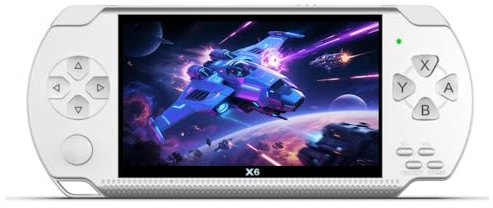 Console de Jeu Portable rétro YHFITN 4,3 Pouces - Jeux Classiques intégrés, Console de Jeux vidéo Portable avec Connexion TV, Batterie Rechargeable et Extension par Carte TF (White)