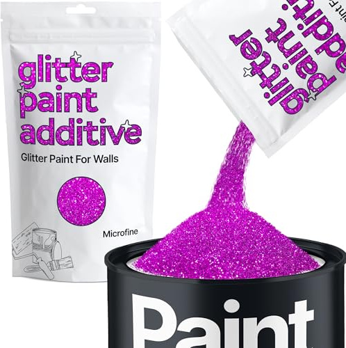 Hemway Fuchsia Pink Glitter Paint Additive Microfine 100g Adding Sparkle | for Paints & Varnish | Paint Walls Sparkly Add to Emulsion, Acrylic or Lacquer Indoor