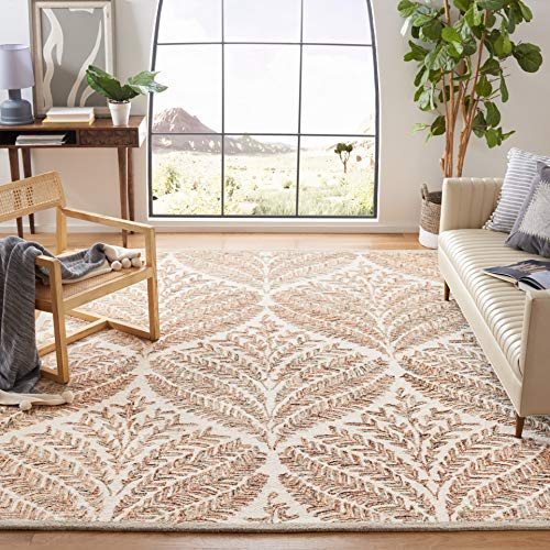 Safavieh Alfombra Moderna para salón, Comedor, Dormitorio, colección Capri, Pelo Corto, Beige y Marfil, 122 x 183 cm