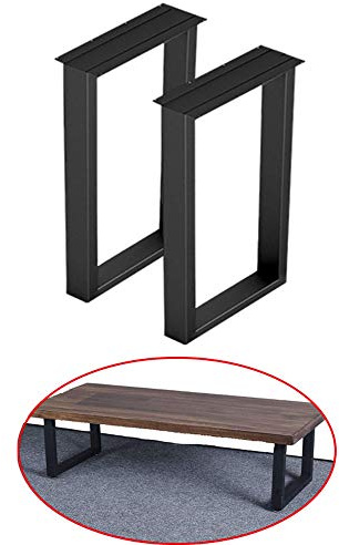 ZH-1 2 Pezzi Gambe per Panca in Metallo, Piedi per mobili Industriale Moderna per Tubo Quadrato in Acciaio, Base per tavolino Bassa, Altezza 30/40cm, Nero, Oro, Argento