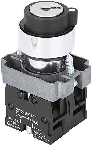 Interruptor de Bloqueo con Llave ZB2-BE102-240V 3A 2 Posiciones Selector Antioxidante Buena Conductividad Estructura Modular