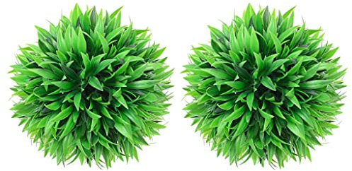 vidaXL 2X Buchsbaumkugel Künstlich Dekopflanze Buchskugel Kunstpflanze Buchsbaumkugeln Kunstbaum Zimmerpflanze Grünpflanze Deko 20cm