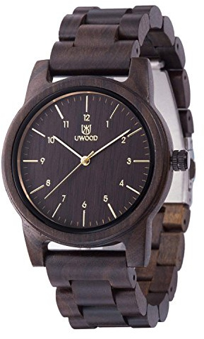 LeeEv Wooden Watches Uwood Series 40 mm Unisex Natural Handmade Wood Watch with Gift Box & Band Adjustable