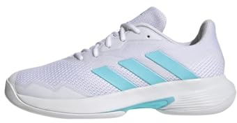 adidas Damen Courtjam Control Tennis Shoes, Cloud White/Bliss Blue/Cloud White, 38 EU