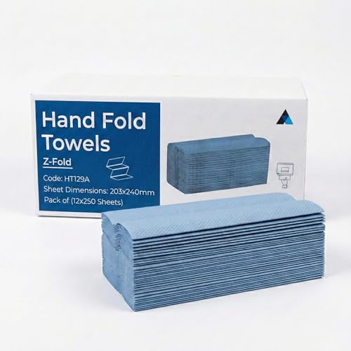 Z Fold Blue Paper Towels 3000 Blue Sheets Extra Strong and Super Absorbent 1 Ply Paper Hand Towels