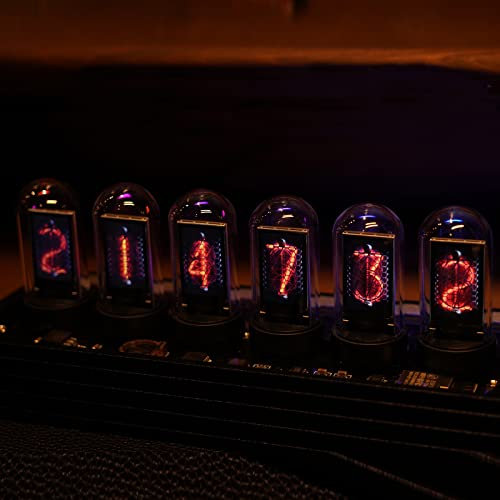 XLSBZ LED Nixie Uhr,Digital Tube Clock RGB LED Digitale Röhrenuhr Retro Uhr,LED Digitaluhr 20 Modus,DIY Customized Photo Display,USB TypC für Liebhaber, Freund, Weihnachten, Geburtstag