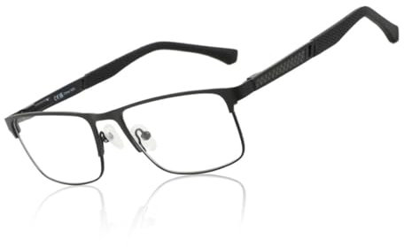 ZENOTTIC Gafas de Lectura para Hombres, Gafas Con Filtro de Luz Azul, Montura MetáLica Cuadrada, Gafas Antirreflejo para Deportes y Ordenador