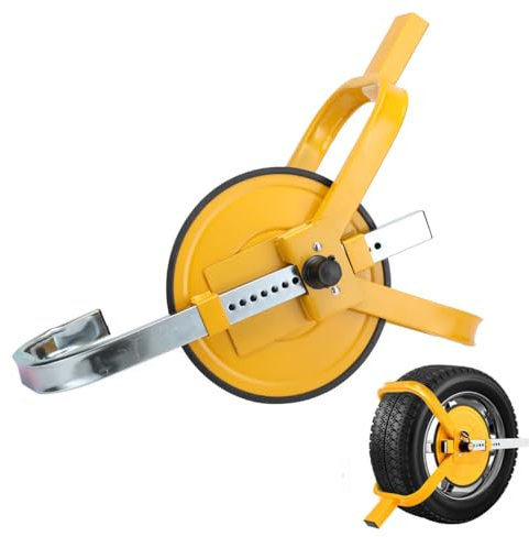ATEdata Radkralle Parkkralle Anhänger 13-15 Zoll Stahl Immobiliser Radschlos Diebstahlsicherung Wheel Clamp Car Universal mit Sicherheitsschloss und 2 Schlüsseln für Car Anhänger Pkw