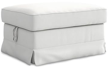 MASTERS OF COVERS Fodera di Ricambio Compatibile con Poggiapiedi IKEA Ektorp, Pouf, Sgabello - 82 x 62 x 44 cm (Bianco, Cotone)
