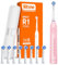 Bitvae Rotating Electric Toothbrush with 8 Brush Heads for Adults and Kids, Travel Case, 5 Modes Rechargeable Power Toothbrush with 2-Minute Smart Timer, 60-Day Battery Life, Pink