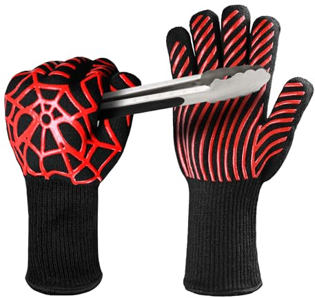 Newding BBQ Oven Gloves, Heat Resistant to 800°C, Non-Slip Kitchen Pair