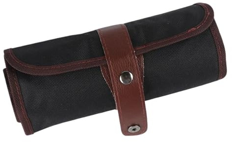 ZJPJMXNN Canvas penna rulle wrap 2 st 50/72 hål kanvas rulle penna gardin pennväska fodral smink wrap hållare förvaring påse tjock kanvas kontorsmaterial organiserare för skolan, En färg, 48 Holes