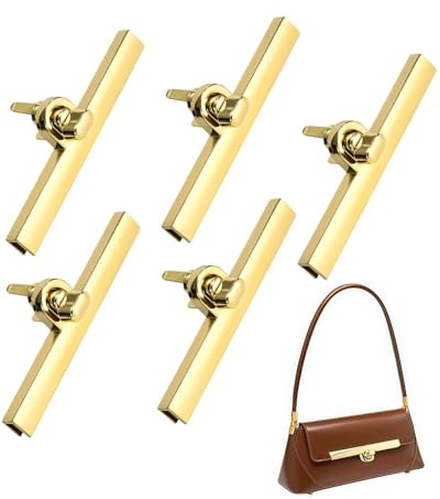 MYGLOAR Hebillas para bolsos, paquete de 5, hebillas para bolsos, hebillas de metal para bolsos, accesorios para bolsos, cierres a presión para accesorios para bolsos, cierres, bolsos (oro claro)