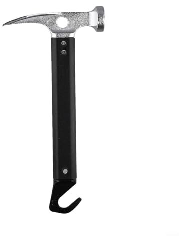 Lecreatekit Camping Tent Hammer, Double-headed Design Camping Multi-function Awning Tent Hammer Nail Puller Comfortable And Anti-slip Grip