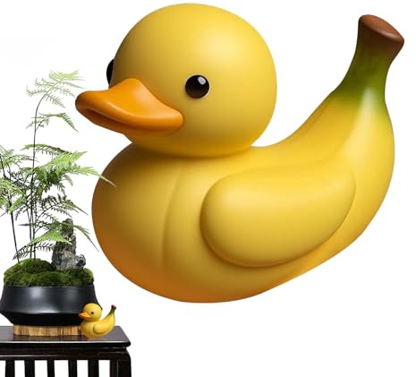 Genérico Figura De Fruta De Pato - Estatua De Pato para Escritorio | Decoraciones De Escritorio De La Estatua Decorativa De Resina Decorativa con Temas De Frutas Creativas para Oficinas (Plátano)