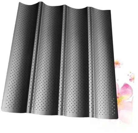 Ciieeo Teglia da Forno per Baguette Antiaderente con Foro per l'Aria Stampo per Pane Francese in Acciaio Inossidabile per