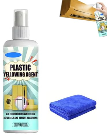 Rimuovi-Macchie Gialle Potente, Elimina-Ingiallimento Per Plastica, Detergente Multiuso, Ripristina Il Bianco Di Condizionatori, Sedili WC Ed Elettrodomestici (1 PEZZO)