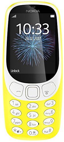 Nokia 3310 2G - Teléfono móvil (Pantalla a Color de 2,4 Pulgadas, cámara de 2 MP, Bluetooth, Radio, Reproductor de MP3, SIM única), Color Amarillo
