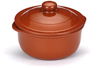 RAIMUNDO SÁNCHEZ Induktionskochtopf mit Deckel, 24 cm, 2,5 Liter, Honigfarben, Lehm