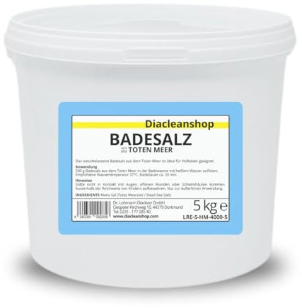 Diacleanshop Badesalz 5kg – Reines Totes Meer Salz für Haut & Körper