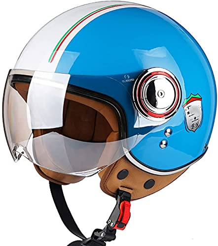 Casco Retro De Cara Abierta Casco De Scooter De Medio Jet Con Visera De Cara Abierta Casco Clásico De Moto Jet Vintage ECE Aprobado Bowl Casco De Motocicleta Bowls Para Hombres Y Mujeres A,L