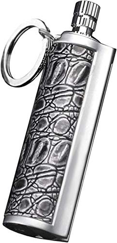 Fire Starter Lighter Waterproof Flint Match Metal Matchstick Permanent Keychain Outdoor Camping Match Lighter(Sold without Fluid) (Grey)