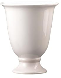 Serene Spaces Living White Porcelain Urn Vase: Pedestal Floral Pot for Natural & Faux Flowers. Perfect Entryway, Home Decor, Tabletop Decoration, Wedding, Small