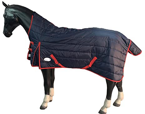 Equitack 210D Stalldecke Pferdedecke Winterdecke Highneck 200G Füllung Navy 155cm