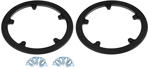 X AUTOHAUX 2pc 44 Teeth 8.5cm 5 Holes Bicycle Bike Crankset Chain Wheel Cover Protector Chain Wheel Protective Cover Black