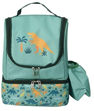 Childrens Kids 2 Compartment Insulated Cooler Backpack Lunch Bag Picnic Cool Bag (Dinosaur)