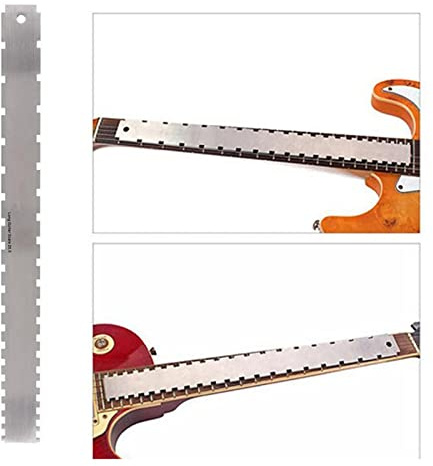 ALEOHALTER Gitarr Rakt Kant Gitarr Luthiers Verktyg, 62,8 cm Skårad Fretboard Rak Kant Luthiers Mätverktyg för Gitarrer Nacknivelleringslinjal för de flesta elektriska gitarrer Greppbräda