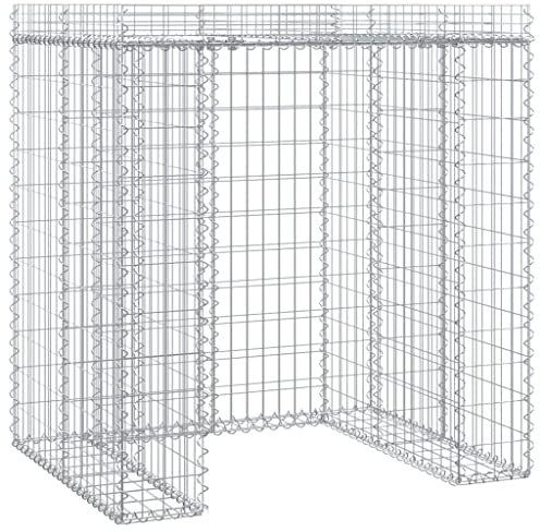 vidaXL Gabion Wall for Garbage Bin, Gabion Cage Stone Cage Retaining Wall, Gabion Wall Basket, Wheelie Bin Surround, Galvanised Iron