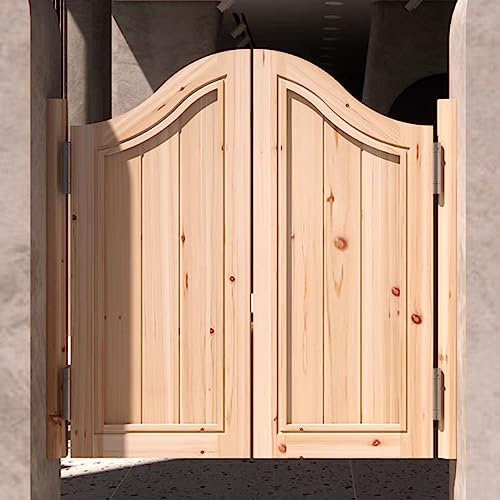 SaloontüR Salontür, Veranda, Badezimmer, Schwingtüren, Unlackierte Hölzerne Café-Pendeltür, Innentüren mit Halber Taille für Schrank, Kneipe, Zuhause, Restaurant ( Size : W80xH90cm(31 1/2x35 7/16) )