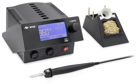 ERSA i-CON 2V MK2 Digitale 2-Kanal Industrie-Lötstation 150-450°C mit 150W Lötkolben i-TOOL MK2 Tip'N'Turn - Spitzenwechsel - SD-Slot - antistatisch - 0IC2205V
