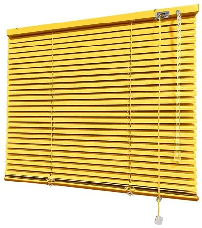 Venecianas Aluminio 25mm. Entrada de luz Regulable. Persianas Venecianas de Lamas de Aluminio de 25mm. Fáciles de Instalar. Cortinas Venecianas. Color Amarillo. Medidas 160x180 cm.