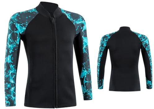 2MM Wetsuit Top Mens Women, Ultra Stretchy & Warmth Neoprene Diving Jacket Long Sleeve Wetsuit Jacket for Snorkeling Surfing Kayaking Canoeing,4XL