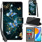 PHINIENLAND Case for Honor X8 5G / X6 4G / Honor 70 lite - Premium PU Leather Flip Wallet Cover with Card Slots, Kickstand, Magnetic Closure - Blue Butterfly